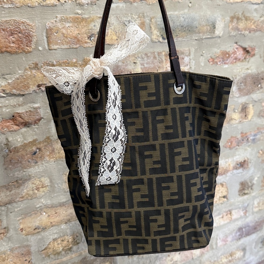 Authentic Fendi mini Zucca print tote bag